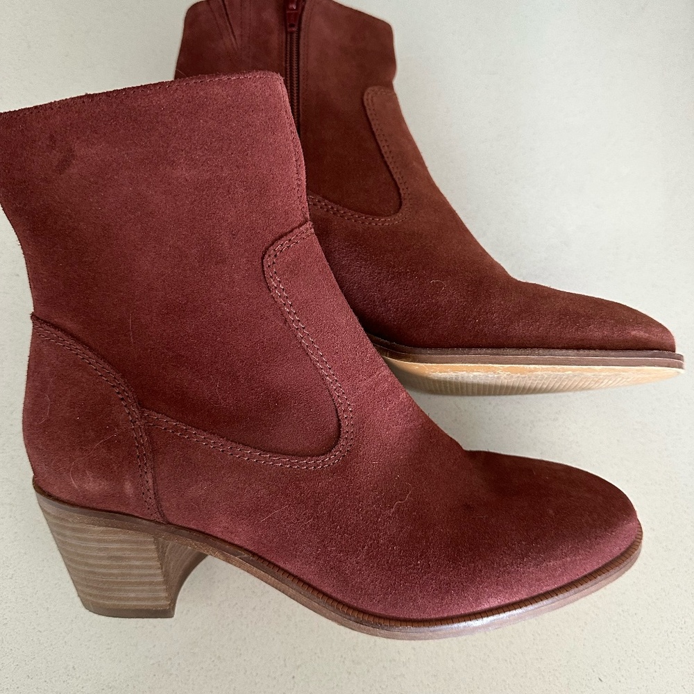 Crevo Jade Brick Red leather Bootie - 8.5